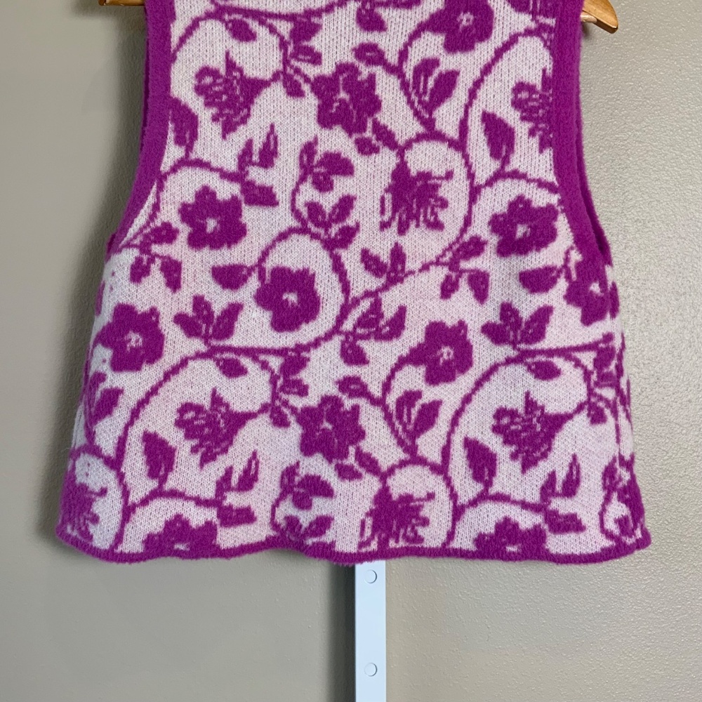 ZARA Floral Jacquard Knit Vest - Picture 16 of 16